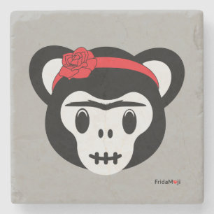 Frida Kahlo   FridaMoji - Day of the Dead Monkey Stone Coaster