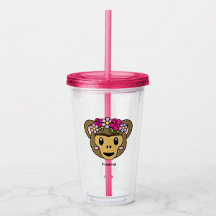Frida Kahlo   FridaMoji - Monkey Acrylic Tumbler