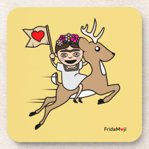 Frida Kahlo   FridaMoji - Reindeer Coaster