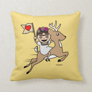 Frida Kahlo   FridaMoji - Reindeer Cushion