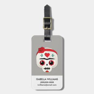 Frida Kahlo FridaMoji - Sugar Skull Luggage Tag