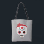 Frida Kahlo | FridaMoji - Sugar Skull Tote Bag<br><div class="desc">Sugar skulls,  Dia de los Muertos,  death masks,  and mortality were never far from Frida’s mind. This FridaMoji features a cute sugar skull.</div>