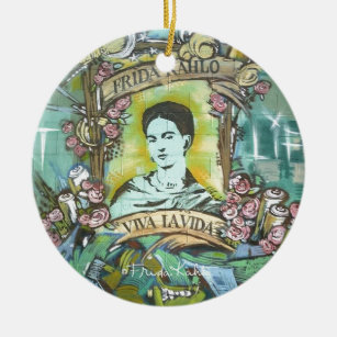 Frida Kahlo Graffiti Ceramic Ornament