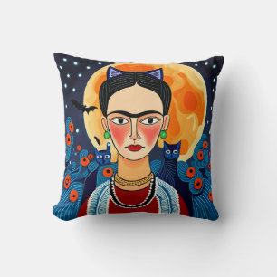 Frida Kahlo Halloween Design Cushion