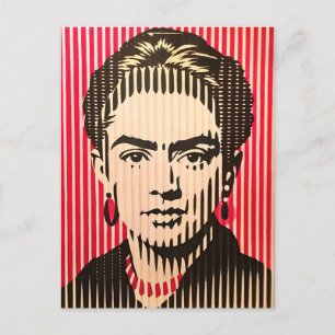 Frida Kahlo in BAUHAUS optical illusion style Postcard