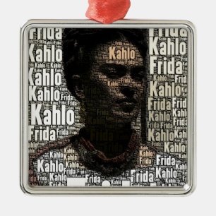 Frida Kahlo Lettering Portrait Metal Tree Decoration