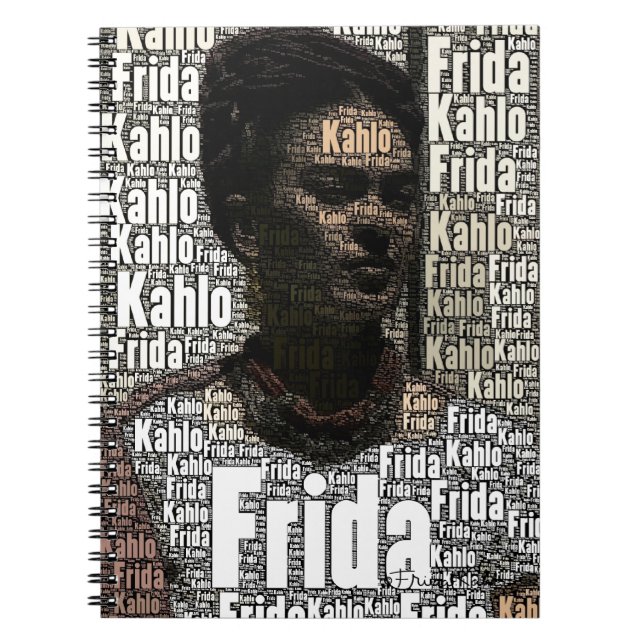 Frida Kahlo Lettering Portrait Notebook (Front)