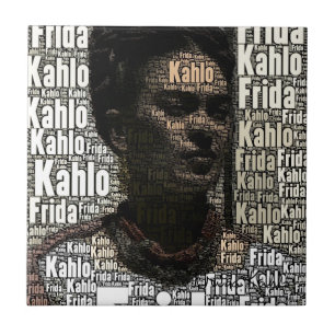 Frida Kahlo Lettering Portrait Tile