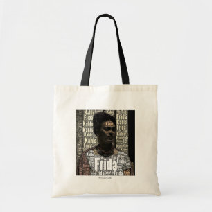 Frida Kahlo Lettering Portrait Tote Bag