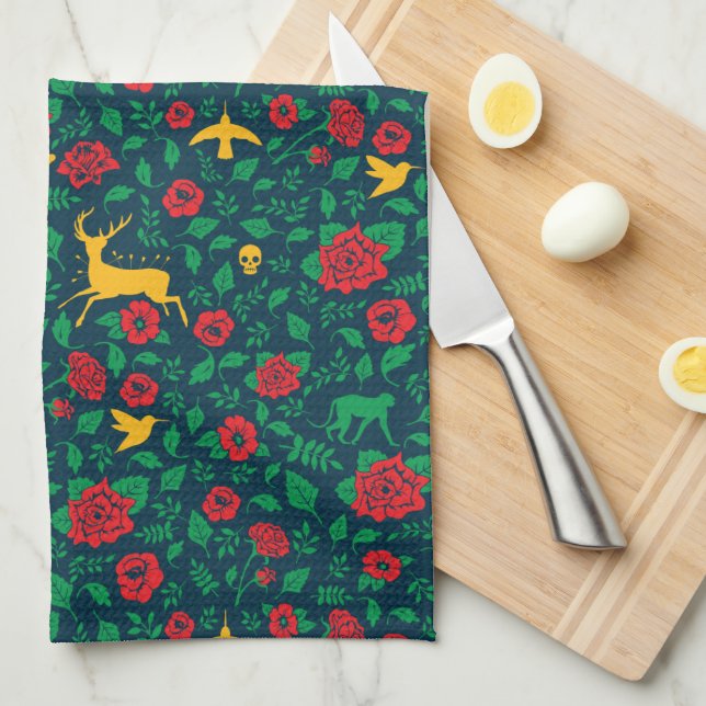 Frida Kahlo | Life Symbols Tea Towel (Quarter Fold)