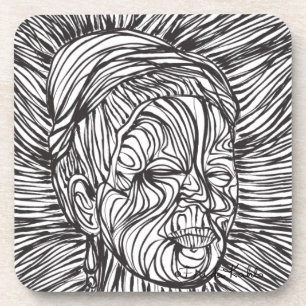 Frida Kahlo Lines Portrait Coaster