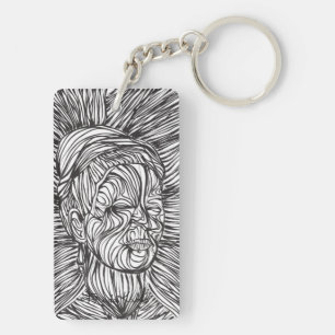 Frida Kahlo Lines Portrait Key Ring