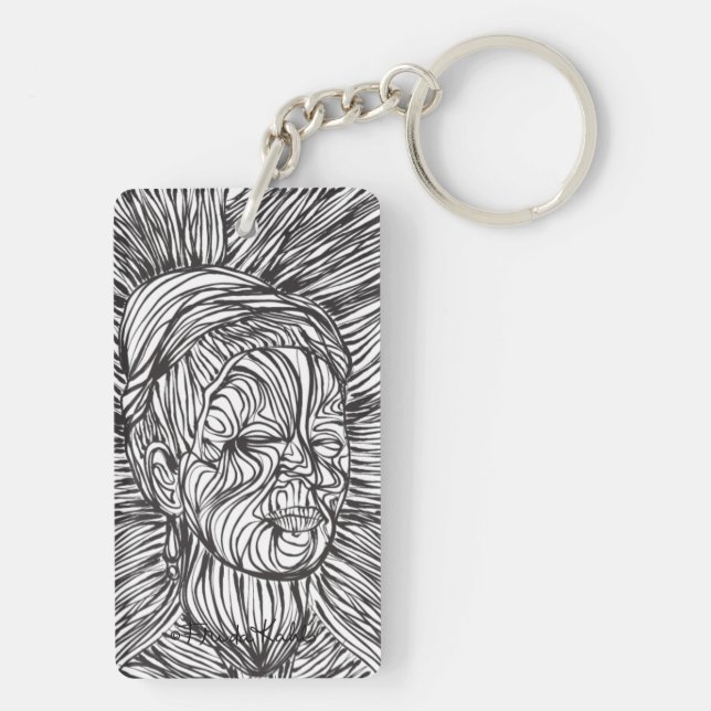 Frida Kahlo Lines Portrait Key Ring (Back)