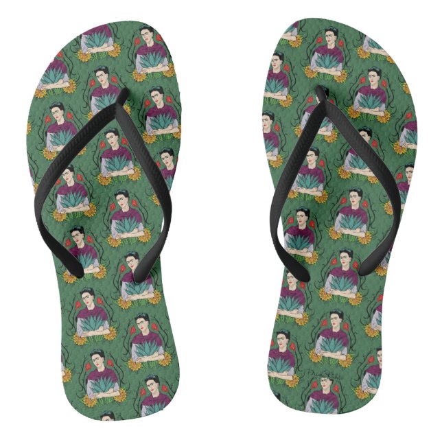 Frida Kahlo | Mi Mexico Lindo Pattern Thongs (Footbed)