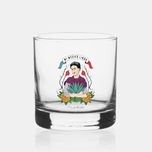 Frida Kahlo Mi Mexico Lindo Whiskey Glass