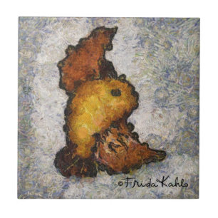 Frida Kahlo Monet-Style Bird Painting Ceramic Tile