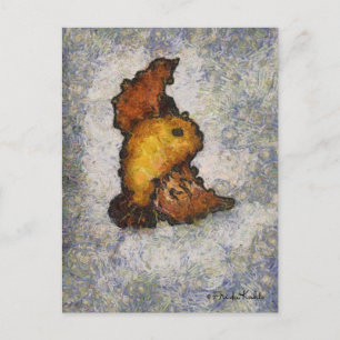Frida Kahlo Monet-Style Bird Painting Postcard