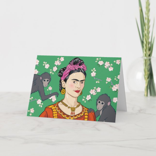Frida Kahlo Monkey Graphic Card (Front)