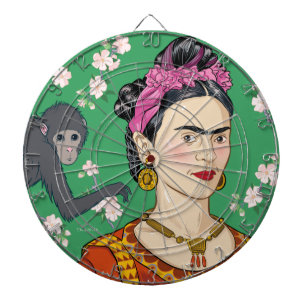 Frida Kahlo Monkey Graphic Dartboard