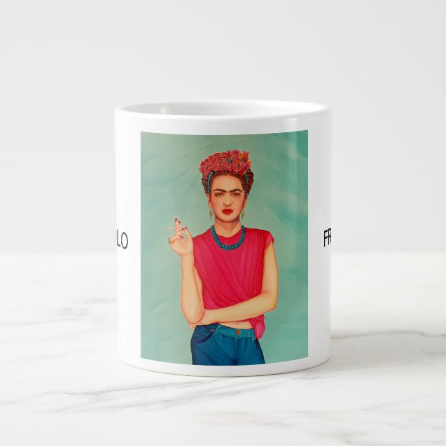 Frida Kahlo Oil Painting Large Coffee Mug (Front)