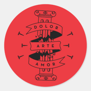 Frida Kahlo   Pain Art Love Classic Round Sticker