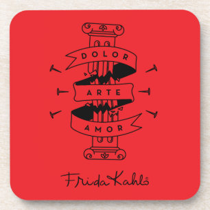 Frida Kahlo Pain Art Love Coaster