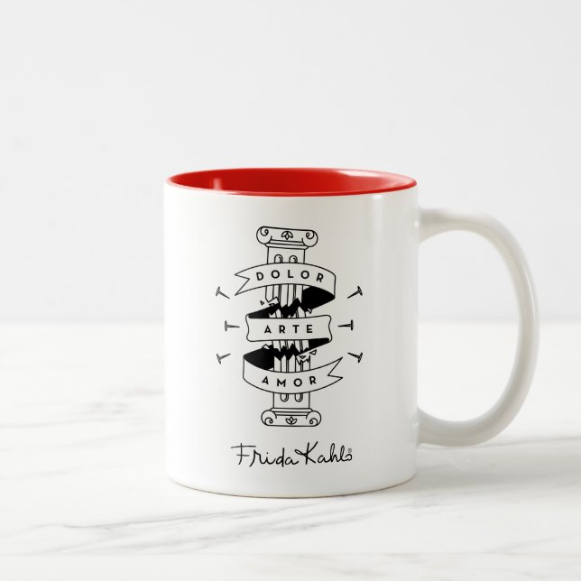 Frida Kahlo | Pain Art Love Two-Tone Coffee Mug (Right)