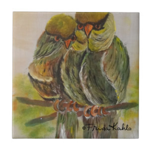 Frida Kahlo Painted Birds Ceramic Tile