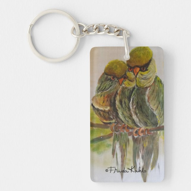 Frida Kahlo Painted Birds Key Ring (Front)