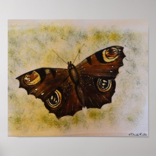 Frida Kahlo Painted Butterfly Poster (Front)