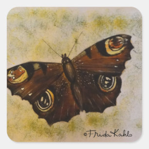 Frida Kahlo Painted Butterfly Square Sticker