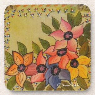 Frida Kahlo Painted Flores Coaster