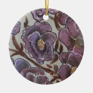 Frida Kahlo Painted Flowers Ceramic Tree Decoration