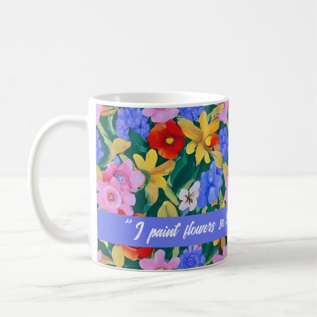 Frida Kahlo, Painted Flowers Coffee Mug (Left)