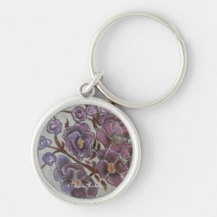 Frida Kahlo Painted Flowers Key Ring
