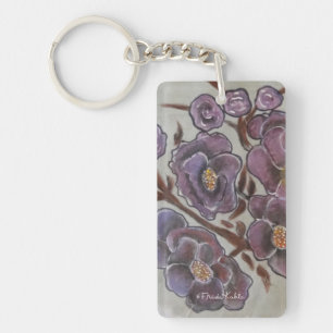 Frida Kahlo Painted Flowers Key Ring