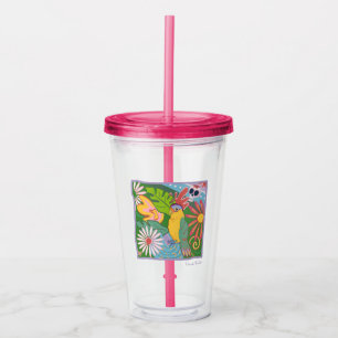 Frida Kahlo Parrot Graphic Acrylic Tumbler