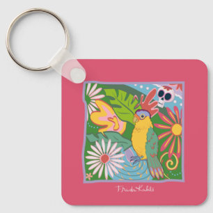 Frida Kahlo Parrot Graphic Key Ring