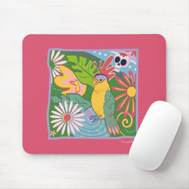 Frida Kahlo Parrot Graphic Mouse Pad (With Mouse)