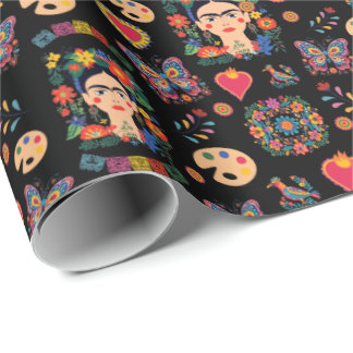 Frida Kahlo Pattern, Mexico, Artist Gift Wrapping Paper
