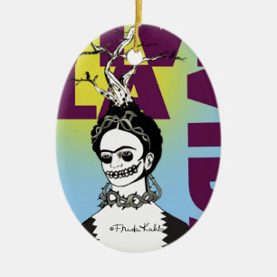 Frida Kahlo Pop Art Portrait Ceramic Ornament