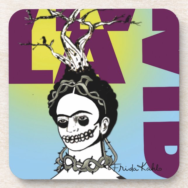 Frida Kahlo Pop Art Portrait Coaster (Front)