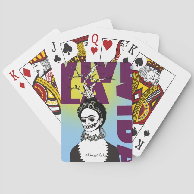 Frida Kahlo Pop Art Portrait Playing Cards (Back)