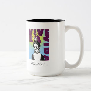Frida Kahlo Pop Art Portrait Two-Tone Coffee Mug