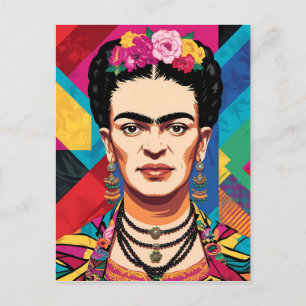 Frida Kahlo Pop Art Portrait – Vibrant Colours Postcard
