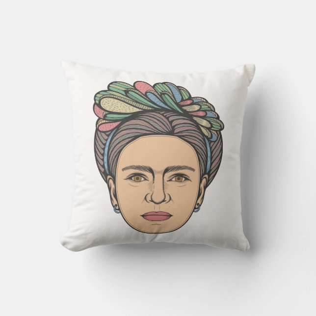 Frida Kahlo Portrait Art Cushion (Front)