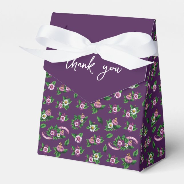 Frida Kahlo | Purlpe Floral Bouquet Pattern Favour Box (Front Side)