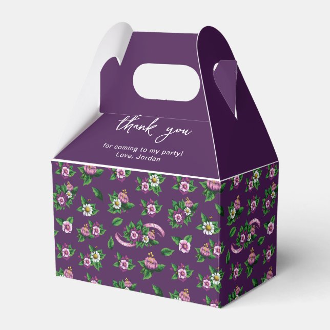 Frida Kahlo | Purlpe Floral Bouquet Pattern Favour Box (Front Side)