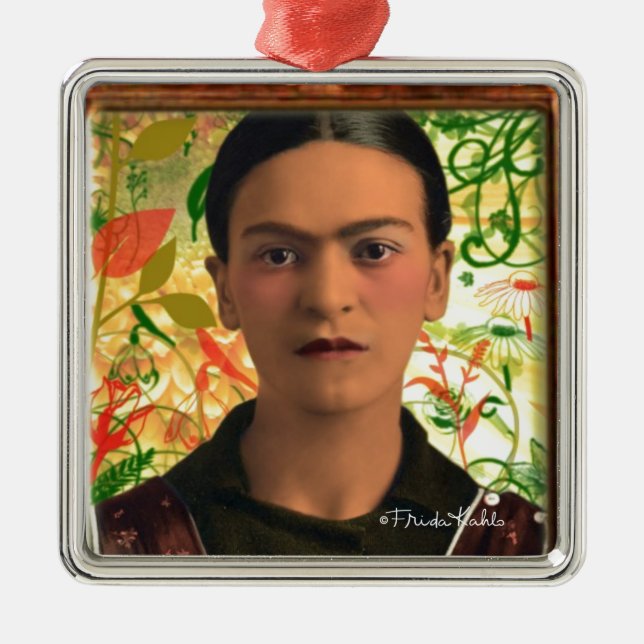 Frida Kahlo Reflejando Metal Ornament (Front)