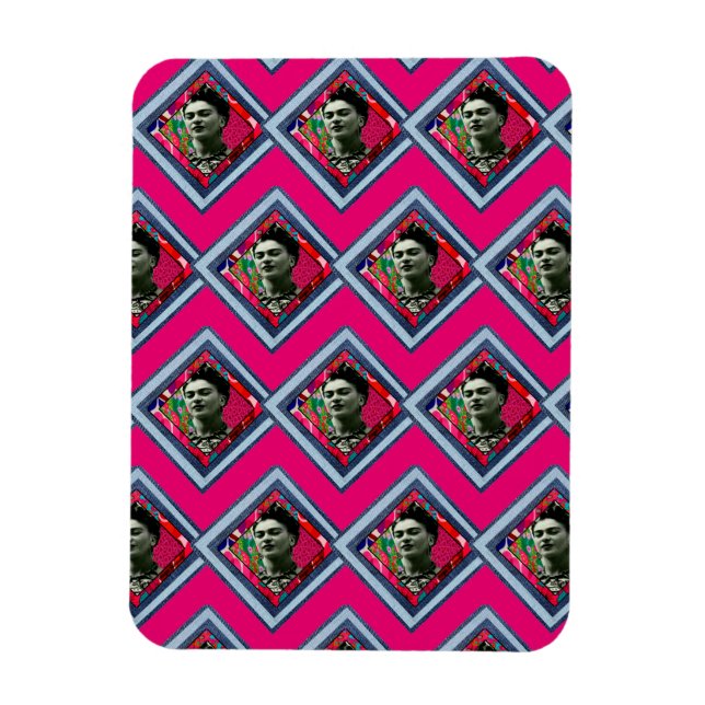 Frida Kahlo Retro Denim Diamond Magnet (Vertical)